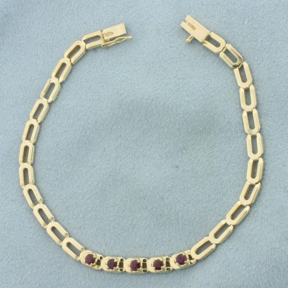 Ruby Bracelet in 14k Yellow Gold - image 1