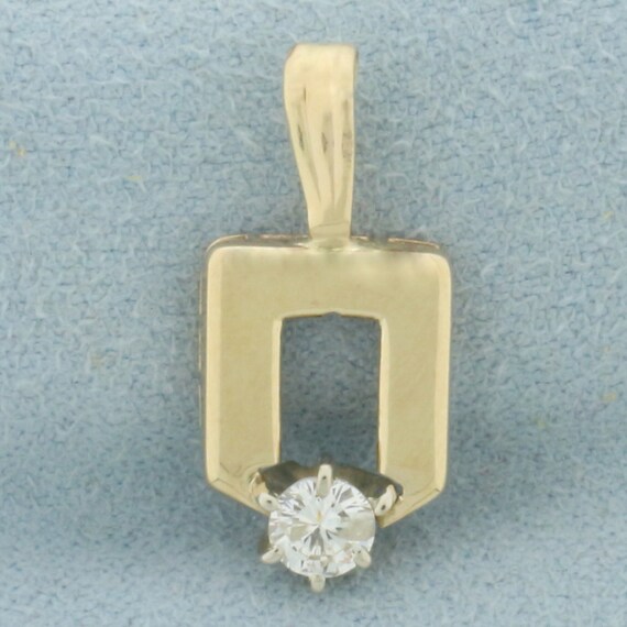 Unique Diamond Geometric Pendant in 14k Yellow Go… - image 1