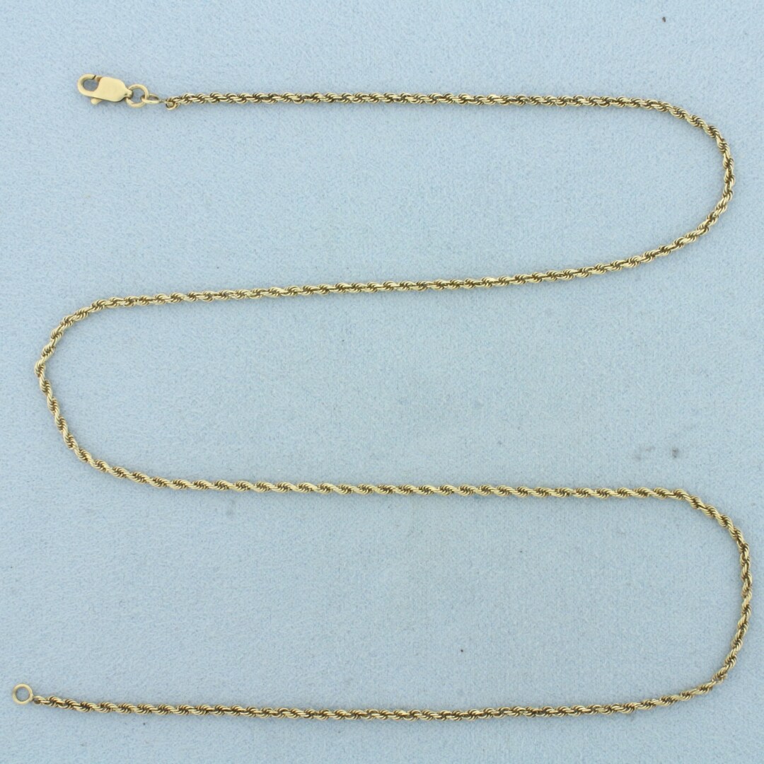 18 Inch Rope Link Chain Necklace in 14k Yellow Gold - Etsy