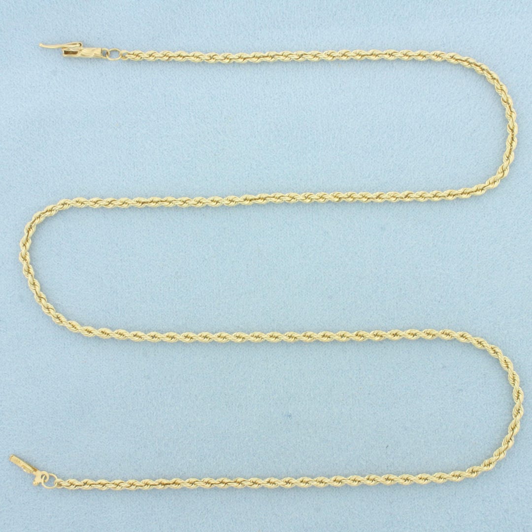 18 Inch Rope Link Chain Necklace in 14k Yellow Gold - Etsy
