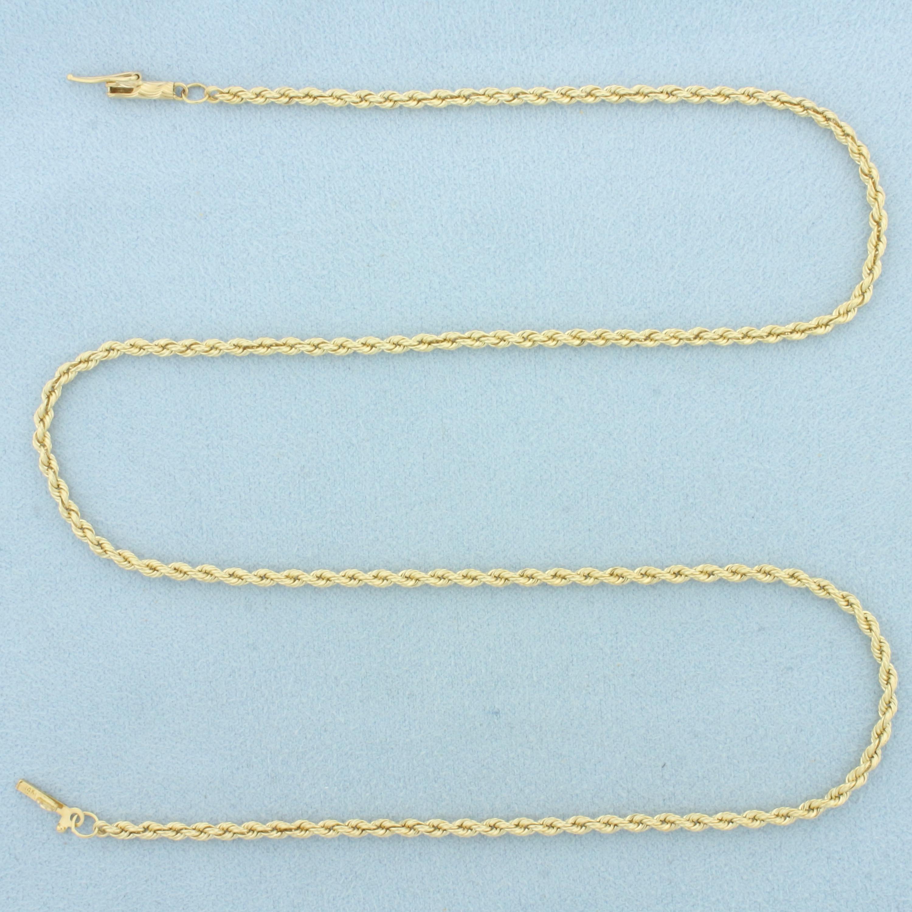 18 Inch Rope 18 Inch Rope Link Chain Necklace in 14k Yellow Gold - Etsy