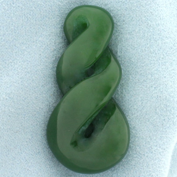 Vintage Hand Carved Jade Pendant - image 1