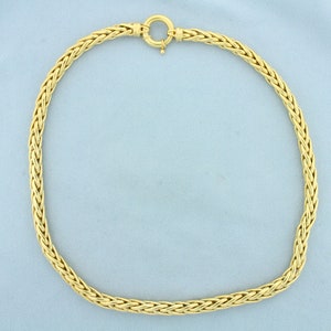 Italian 19 Inch Foxtail Link Necklace in 18k Yellow Gold