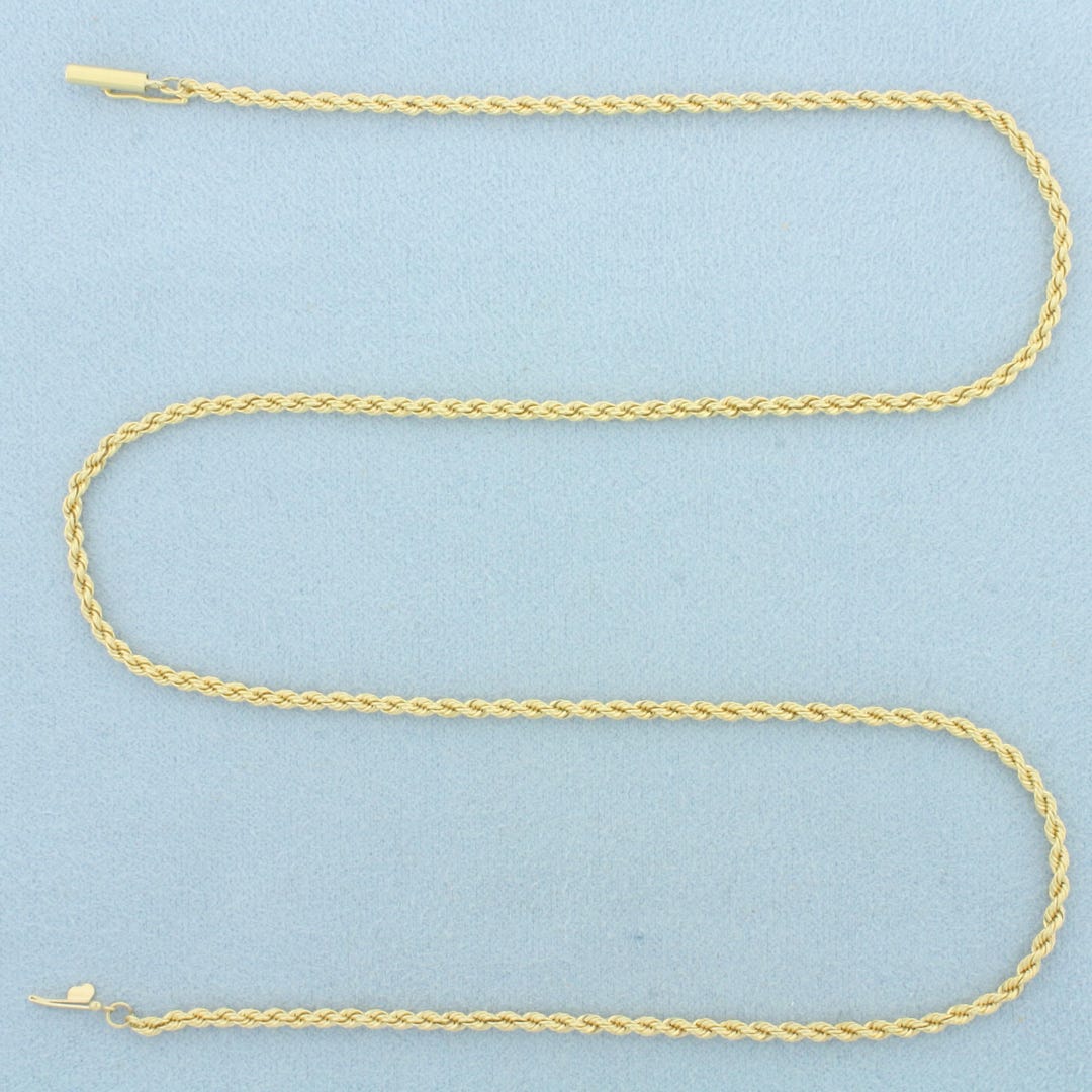 18 Inch Rope 18 Inch Rope Link Chain Necklace in 18k Yellow Gold - Etsy