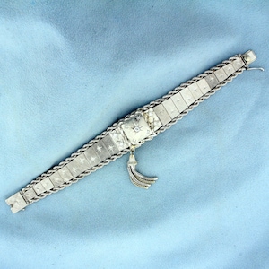 Vintage Diamond Windup Concealed Watch in 14K White Gold
