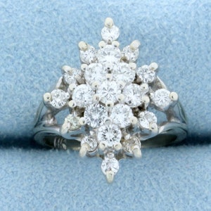 1ct TW Starburst Diamond Ring in 14K White Gold