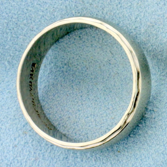 Wide 8mm Wedding Band Ring in 14K White Gold - image 2