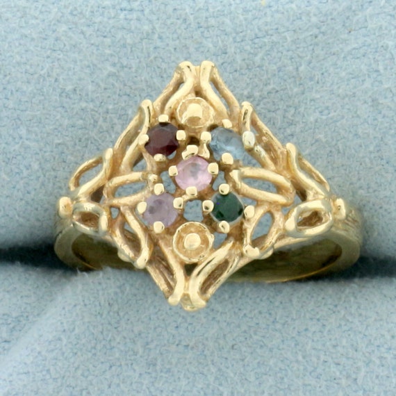 Rainbow Gemstone Ring in 10k Yellow Gold - image 1