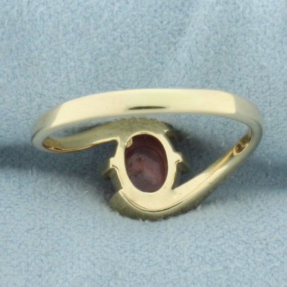 Natural Cabochon Ruby Bypass Ring in 14k Yellow G… - image 4