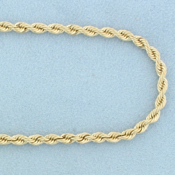 18 Inch Rope Link Chain Necklace in 14k Yellow Gold Gem