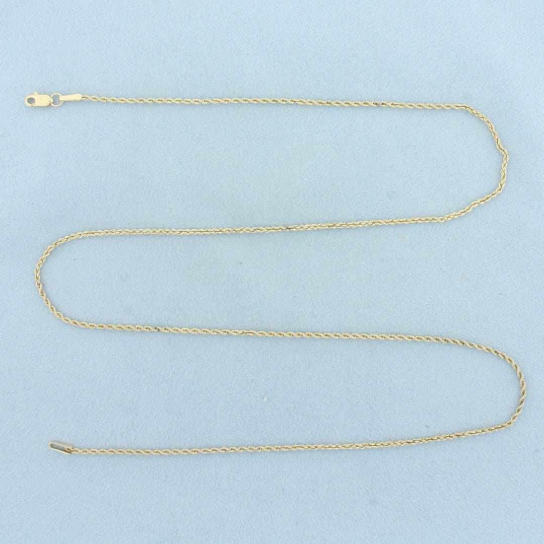 20 Inch Rope Link Chain Necklace in 14k Yellow Gold - Etsy