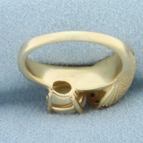 Opal and Ruby Ring in 14k Yellow Gold - image 4