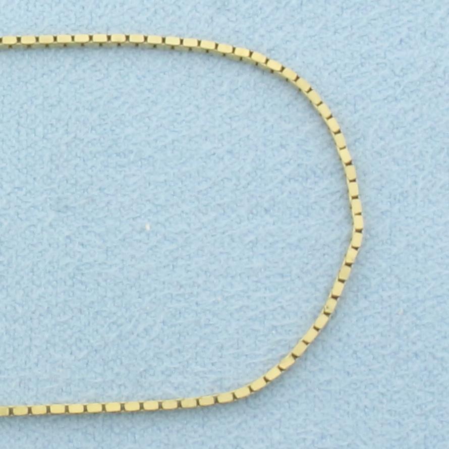 20 Inch Box Link Chain Necklace in 18k Yellow Gold - Etsy