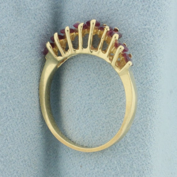 Natural Ruby Wave Design Ring In 14k Yellow Gold - image 3
