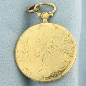 Antikes viktorianisches Erinnerungs-Medaillon mit Haarkunst in 750er Gelbgold