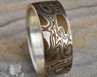 Mokume Gane Ring - Silver with Copper