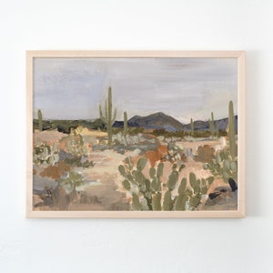Moody Desert Fine Art Print of Original Painting &quot;Twilight,&quot; Landscape Wall Art for Home Decor, Horizontal High Quality Canvas Paper Print