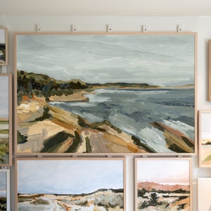 Maine Fine Art Print of Original Painting, 'Acadia' Landscape Wall Art & Home Decor, Horizontal Canvas Paper Print image 2