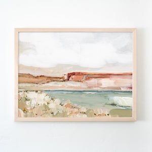 Arizona Fine Art Print of Original Painting VERMILLION CLIFFS, Landscape Wall Art for Home Decor, Horizontal High Quality Canvas Paper Print