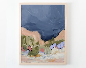 JOSHUA TREE RAINY Morning Vertical Canvas Paper Print