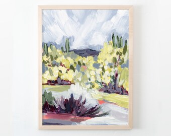 BRUSH DESERT Vertical Canvas Paper Print