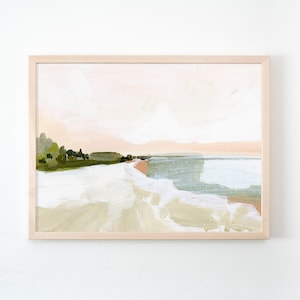 PEACH BEACH Horizontal Canvas Paper Print