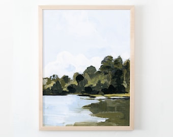 THE LAKE Vertical Canvas Paper Print