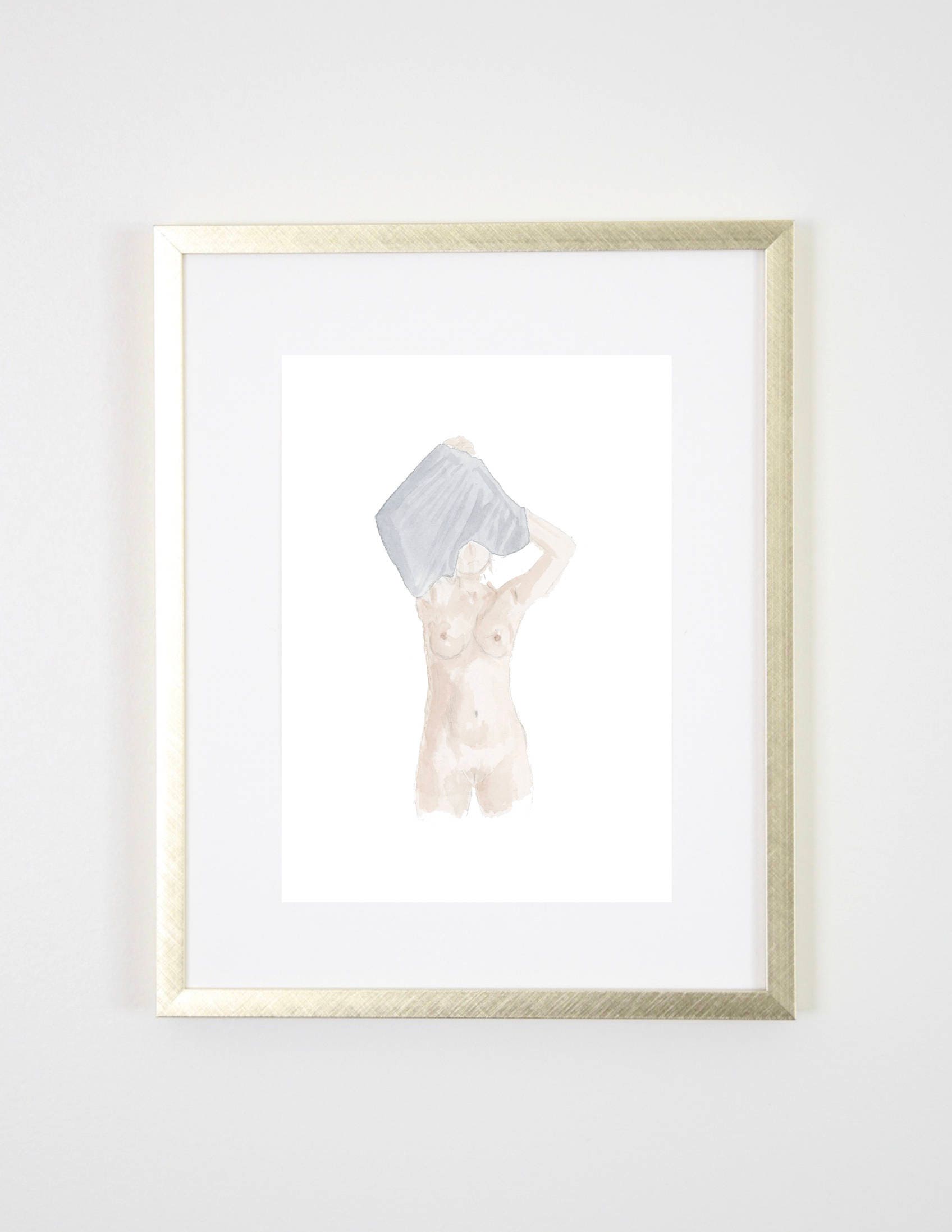 Limited edition Signed Print from original watercolor painting figure female 