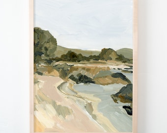California Coastal Art Print: 'Sea Ranch' Landscape on Canvas