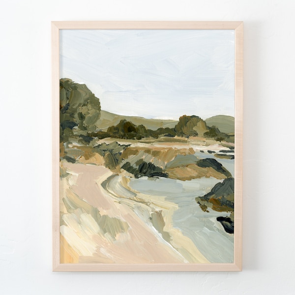 California Coastal Art Print: 'Sea Ranch' Landscape on Canvas