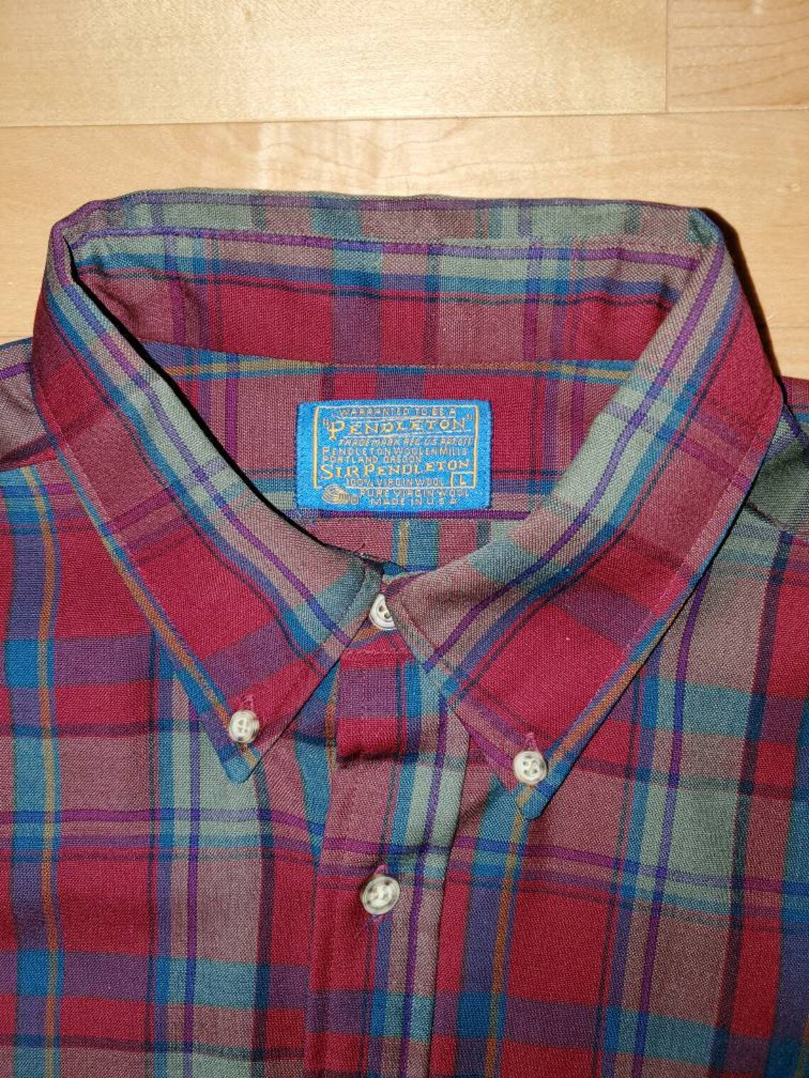 Vintage Sir Pendleton Made in USA Red/Green/Blue Tartan Plaid Etsy