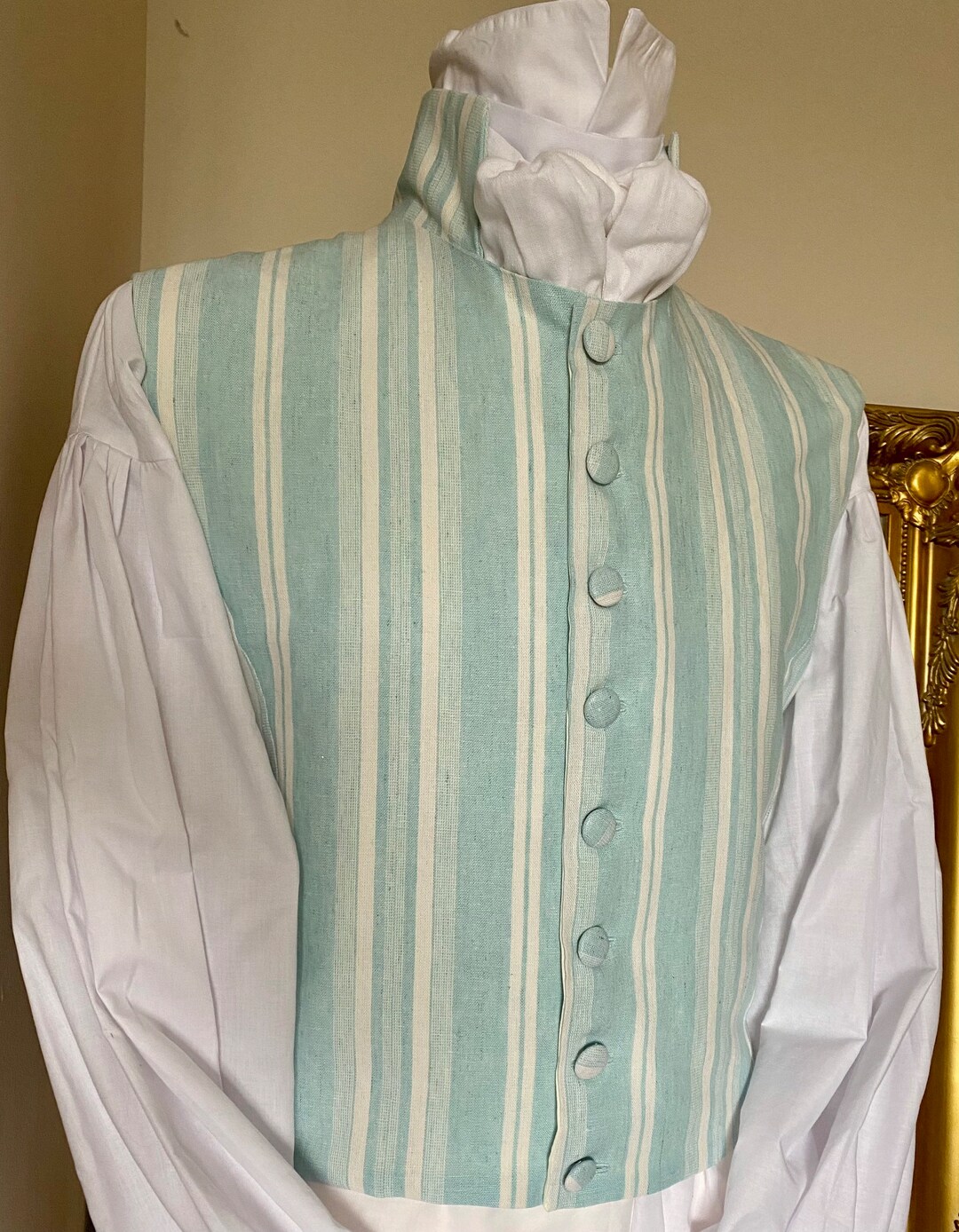 Mens Regency Style Waistcoat. Ready Made Chest 44. Pale Blue Etsy