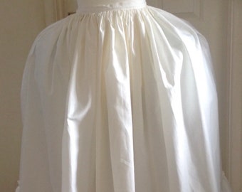 Georgian ladies cotton petticoat.  Made to measure.  Ruffle hemmed Underskirt