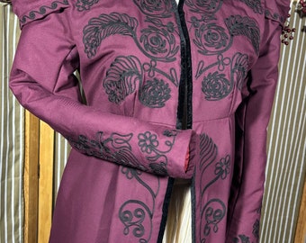 Ladies Regency style embroidered pelisse. Museum replica 19th century coat. Jane Austen costume