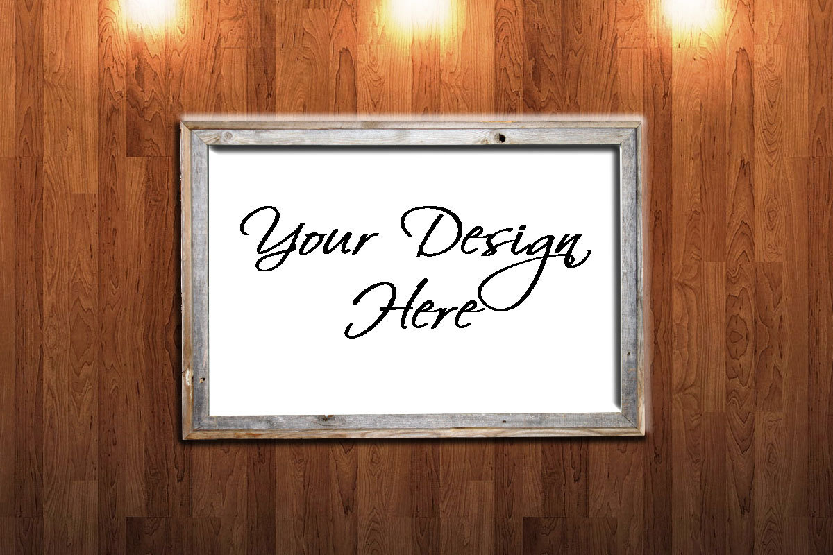 Download Rustic Wooden Frame Mockup Poster Mock up Wall art Mockup ...