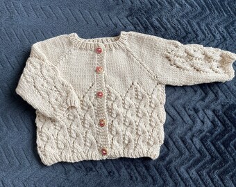 Gorgeous hand knitted girls cardigan