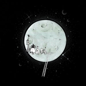 To the moon and back: Moon quote kids print