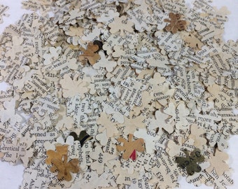 Lucky Clover Confetti from Vintage Book Pages St. Patrick's Day