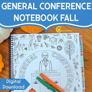 Fall General Conference Coloring Notebook | LDS General Conference Journal, Instant Download Activity Book for Teens & Adults