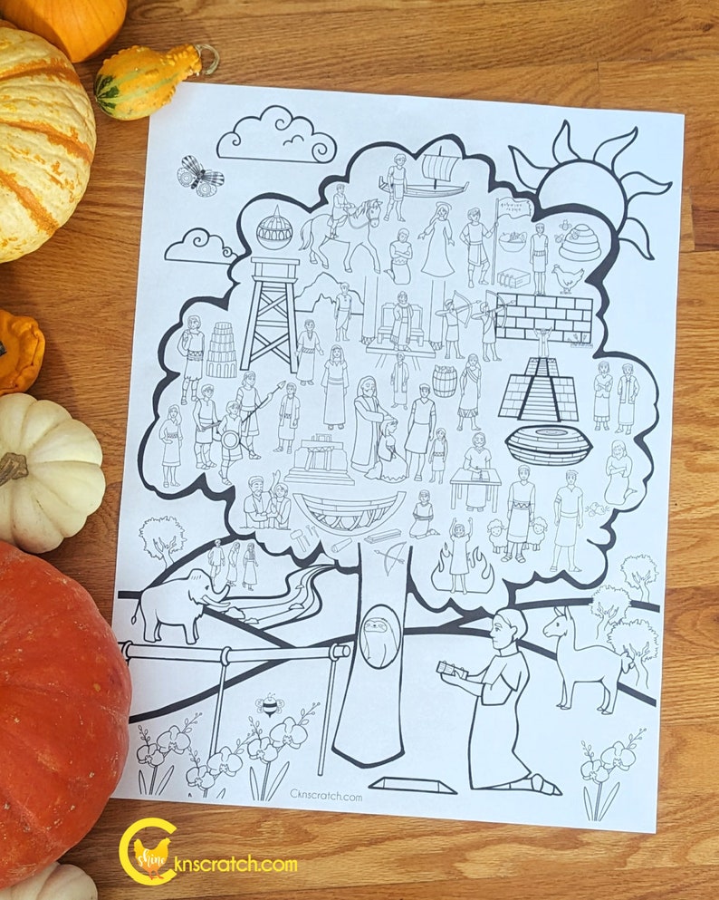 Lds Assignment Tree Book of Mormon Stories Tree Coloring Poster for Latter-day Saints (LDS ...