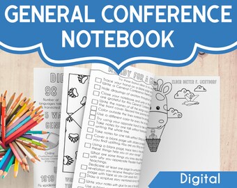 LDS General Conference Notebook: Noah's Ark theme, Latter-day Saints Activity Packet for Tweens and Kids