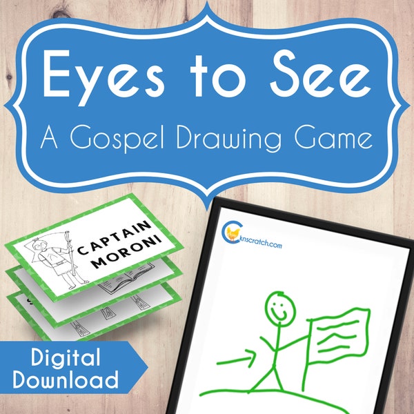 Eyes to See: A Gospel Pictionary Game- Young Women's, Young Men's, Primary Activity, LDS Family Home Evening Game