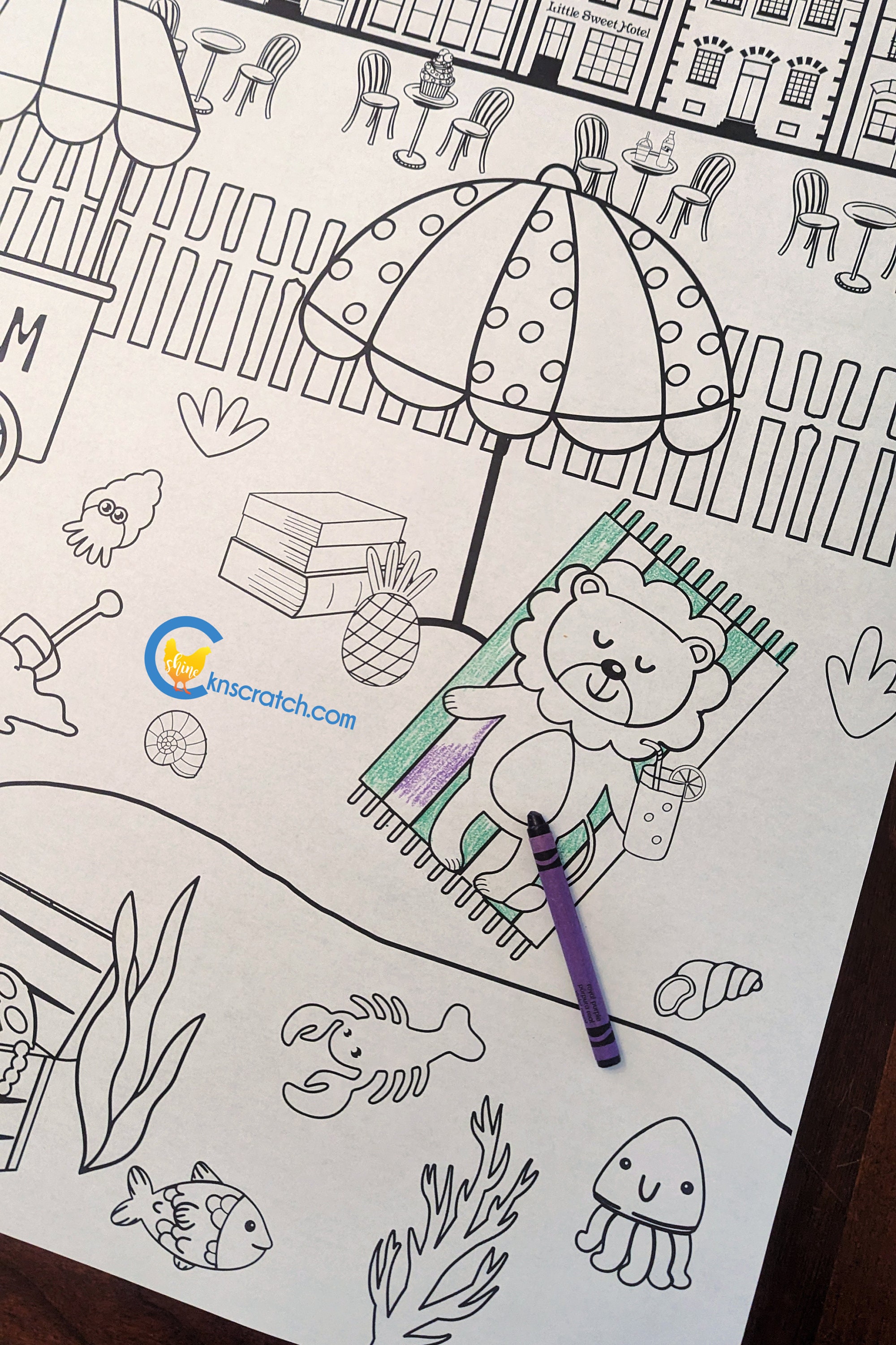 Summer Beach Fun Coloring Poster 6 Feet by 2 Feet - Etsy