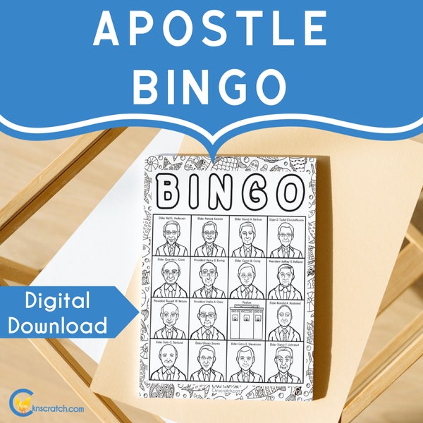 Latter-day Saint Apostle Bingo (LDS) for General Conference, Primary Activities, Family Home Evening