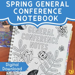 LDS General Conference Coloring Notebook for Tweens | Printable Conference Journal, Instant Download Activity Book for Kids and Youth