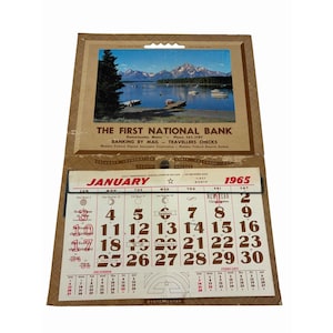Vintage Bank Calendar - Etsy