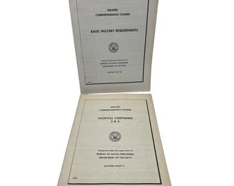 Navy Enlisted Correspondence Course Test Booklets Pair Vintage 1967 6705 & 6512