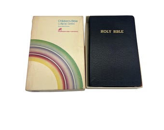 Bibbia KJV per bambini del 1976: serie Zondervan Lollipop, pelle nera, illustrata
