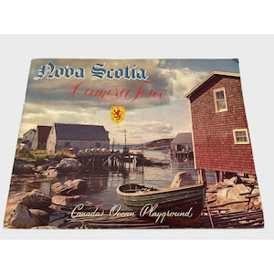 Vintage 1950s Nova Scotia Camera Tour Souvenir Booklet 12&quot; x 9&quot; Canada