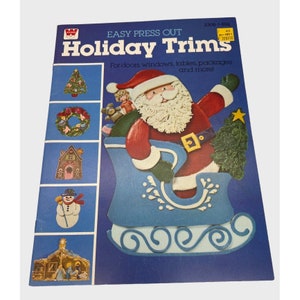 1980 Whitman Easy Press Out Holiday Trims Book Christmas Decorations Unpunched
